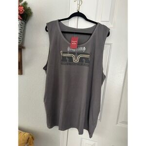 Kimes Ranch Jeans Mens Tank Top XXL Charcoal Grey Graphic Logo Muscle Shirt NWT